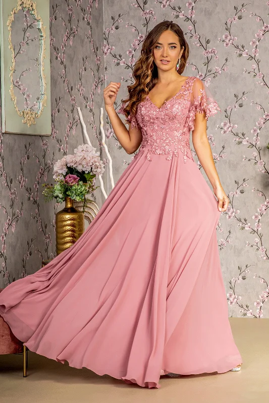 Stunning Applique Dress Mother of the Bride Long Formal A Line Dress