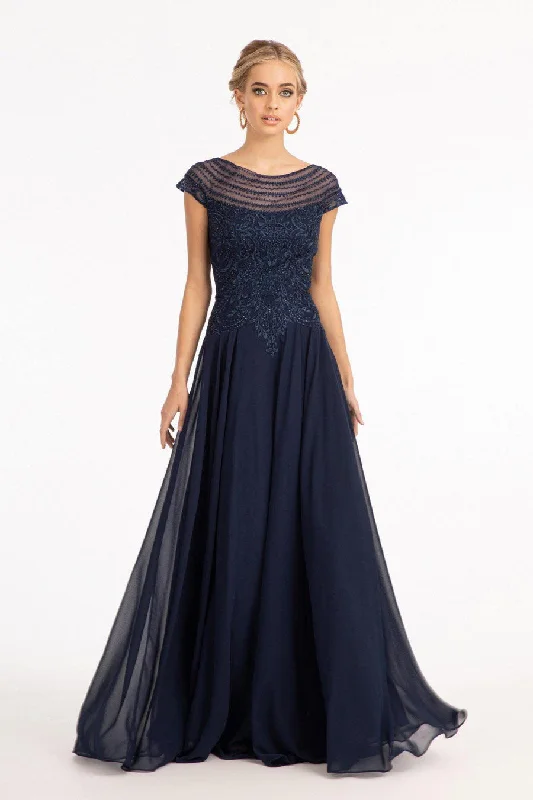 Timeless Satin Dress Navy 3XL Long Formal Chiffon Mother of the Bride Dress Sale