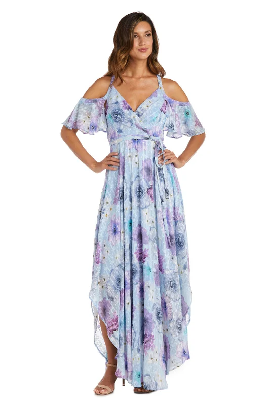 Show-Stopping Evening Gown Nightway 22145 Long Formal High Low Floral Print Dress