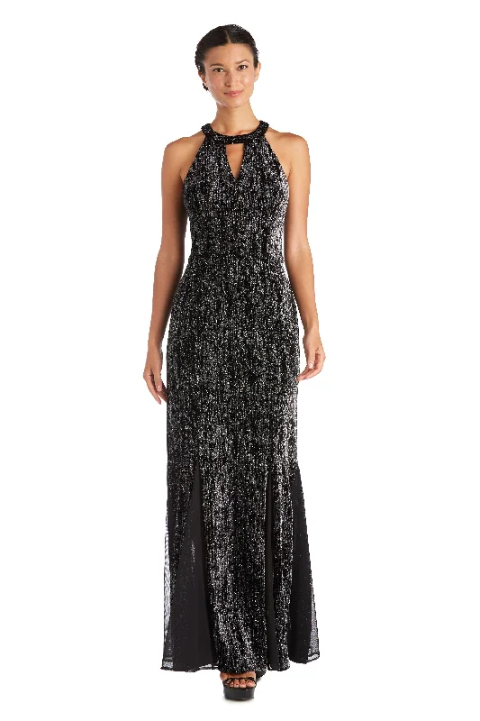 Wedding Reception Gown Nightway Long Formal Glitter Velvet Dress 21996