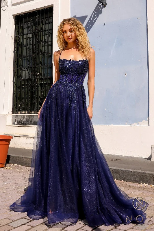 Charcoal Gray Gown Nox Anabel G1405 Sequin Prom Glitter Formal Long Dress