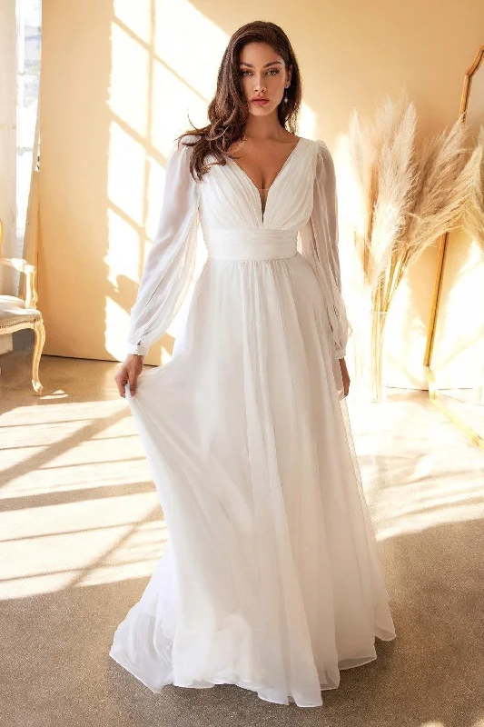 Dainty Chiffon Dress Cinderella Divine CD0192W Off White 2X Sale