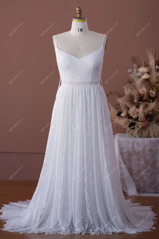 Show-Stopping Evening Gown Plus Size Spaghetti Strap Summer Bridal Gown