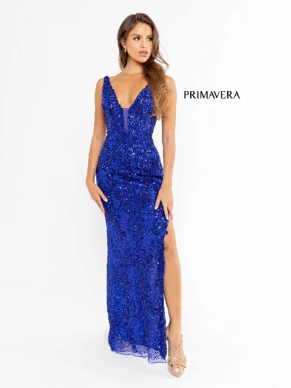 Timeless Gown Primavera Couture 3953 Fitted Beaded Sequins Long Prom Dress