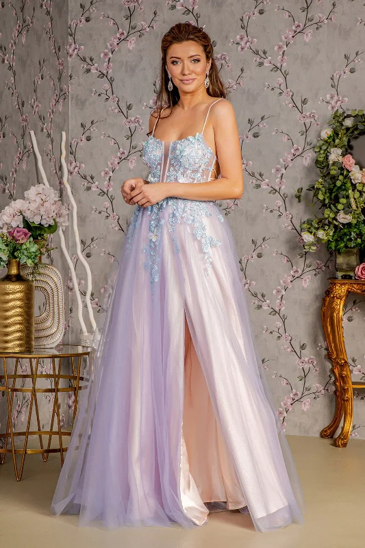 Bold Print Formal Dress Prom 3D Butterfly A Line Long Formal Dress