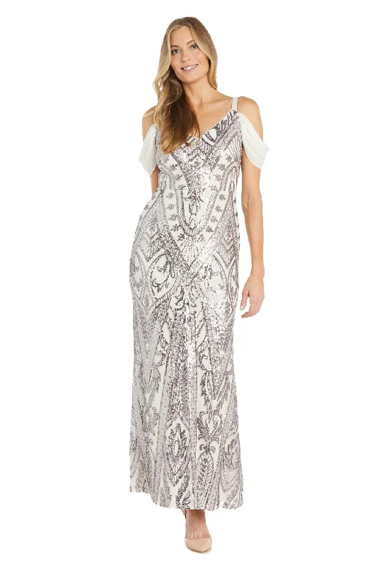 Elegant Organza Dress R&M Richards 1162 Formal Long Sequin Evening Gown