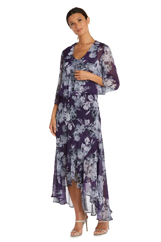 Mermaid Cut Dress R&M Richards 7973 High Low Floral Mother of the Bride Jacket Dress Mermaid Cut Dress R&M Richards 7973 High Low Floral Mother of the Bride Jacket Dress