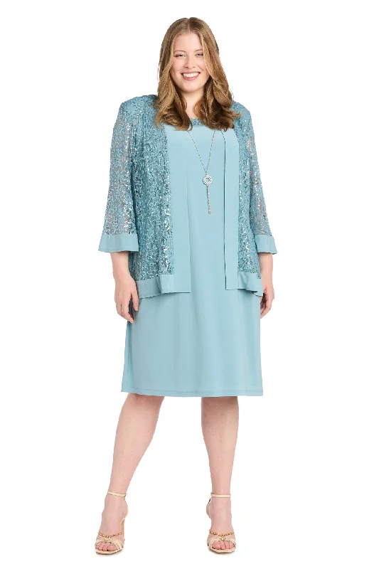 Beautiful Floor-Length Dress R&M Richards 9587W Sequin Short Jacket Plus Size Dress