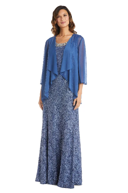 Sophisticated Maxi Dress R&M Richards 2552P Long Formal Beaded Petite Dress