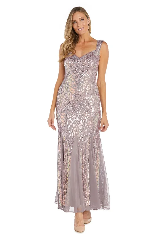 Fancy Beaded Gown R&M Richards 1788 Long Formal Sequin Evening Dress