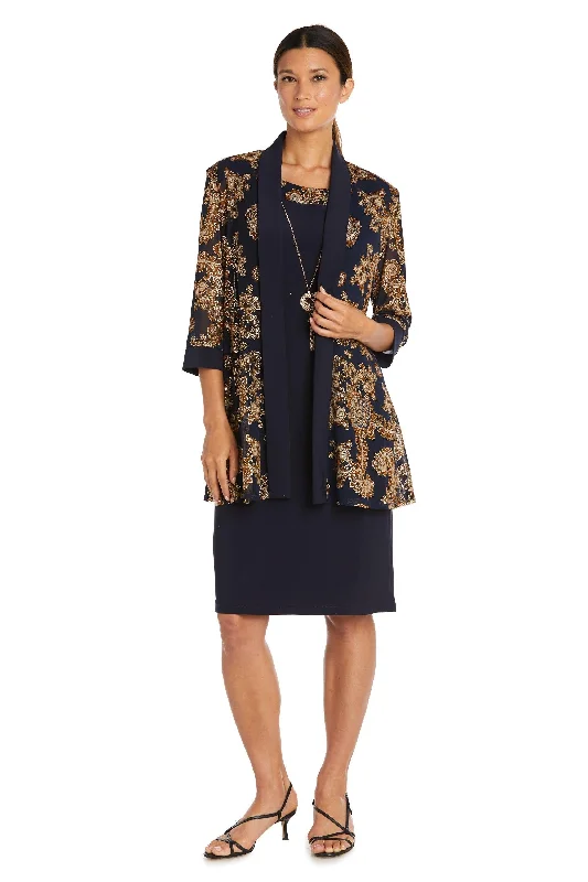 Statement Prom Dress R&M Richards 9033 Short Two Piece Print Jacket Dress