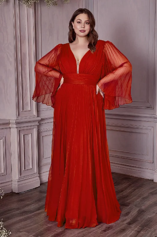 Glam Ball Gown Cinderella Divine CD242C Red 24 Sale