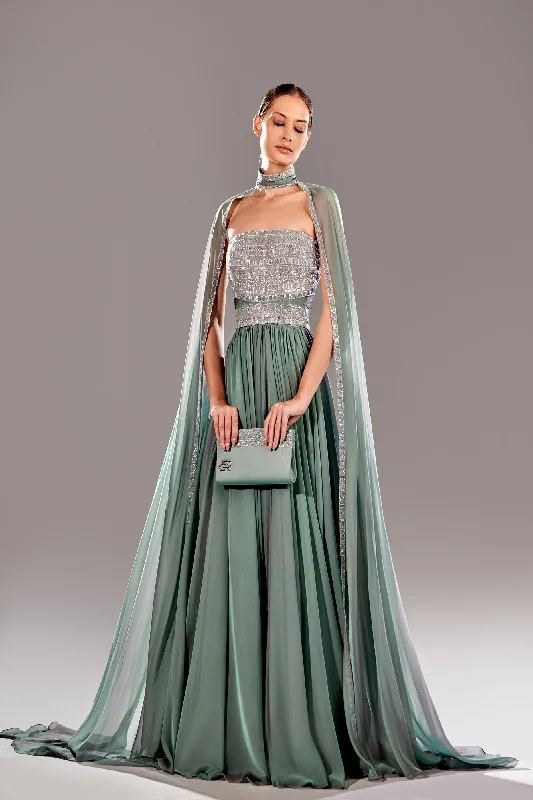 Ruched Satin Dress Reverie Couture SP2490