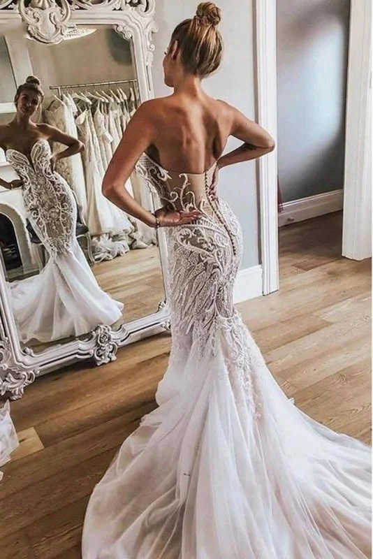 Lavish Evening Gown SD2067 Mermaid Lace Sexy Sweetheart Wedding Dress