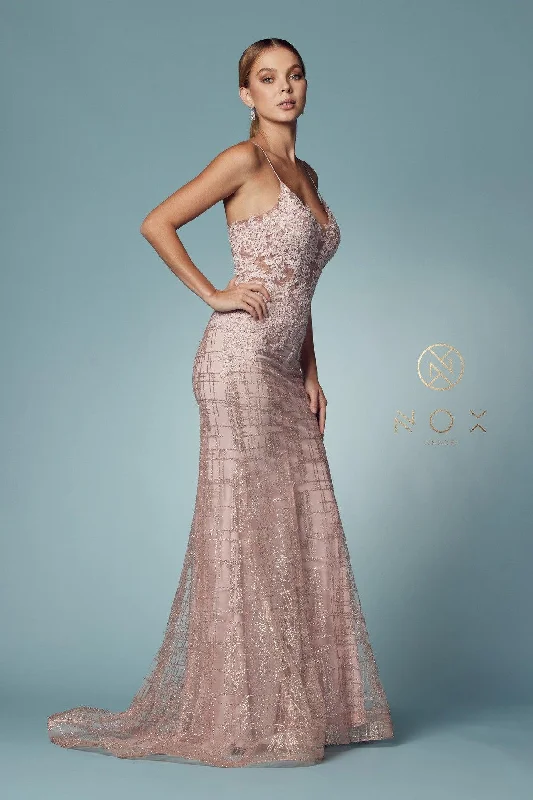 Ethereal Formal Gown Sexy Formal Long Prom Dress Rose Gold