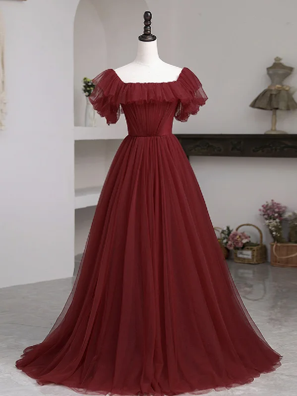 Perfect Prom Dress Simple Burgundy A line Long Prom Dresses, Burgundy Bridesmaid Dresses Perfect Prom Dress Simple Burgundy A line Long Prom Dresses, Burgundy Bridesmaid Dresses