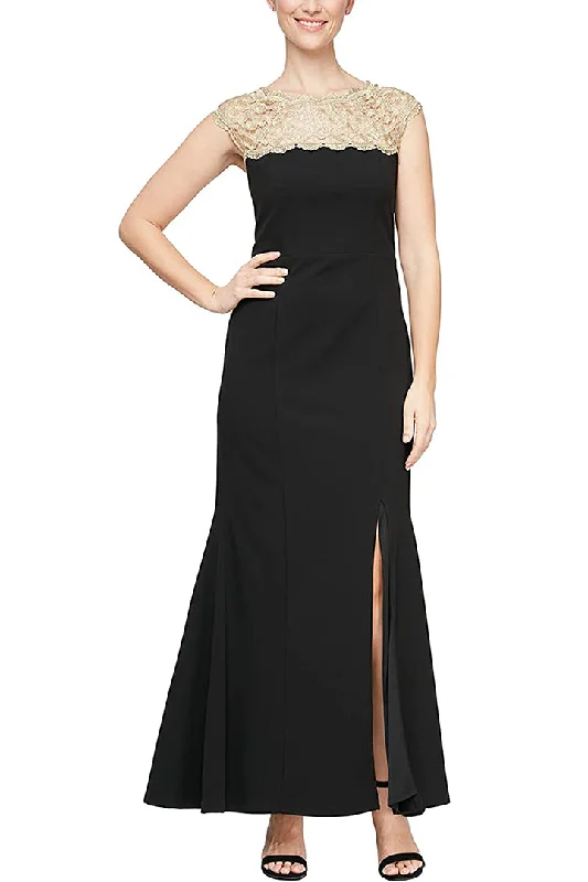 Ruched Satin Dress SL Fashions 9137211 Long Formal Fitted Lace Dress