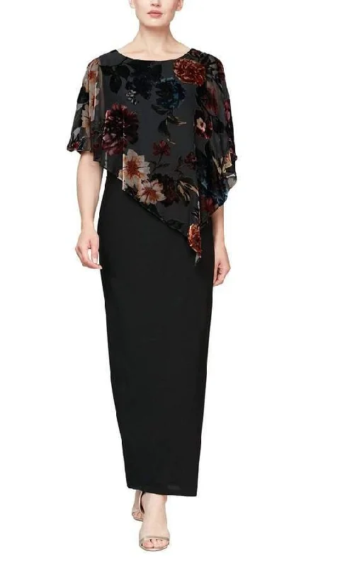 Glittering Evening Gown SL Fashions 9194109 Long Floral Column Dress