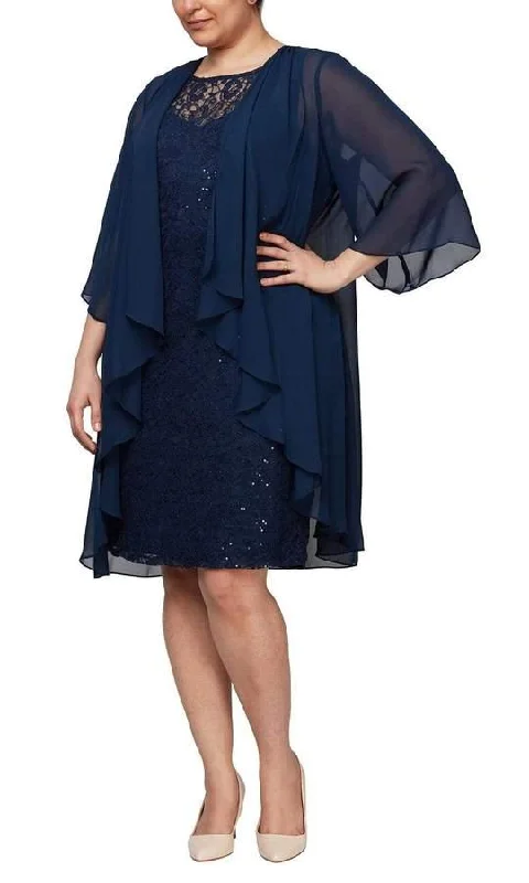Pearl Embellished Gown SL Fashions 9419371 Plus Size Short Formal Dress