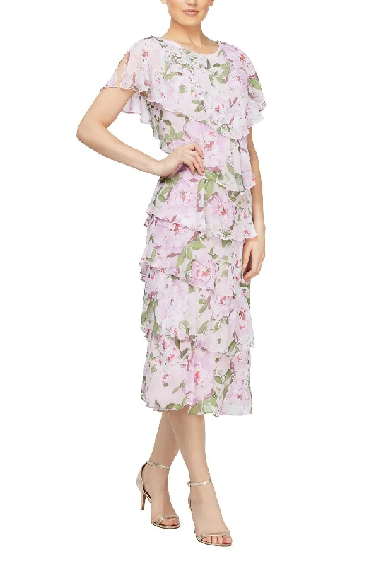 Rhinestone Embellished Dress SL Fashions 9171627 Short Sleeve Formal Dress