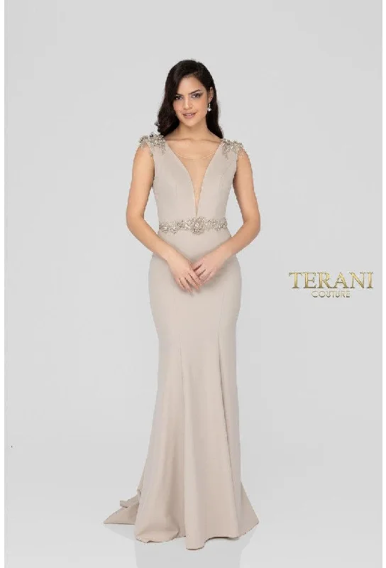 Statement Sleeve Dress Stone 4 Terani Couture 1911E9601 Sleeveless Long Prom Dress Sale Statement Sleeve Dress Stone 4 Terani Couture 1911E9601 Sleeveless Long Prom Dress Sale