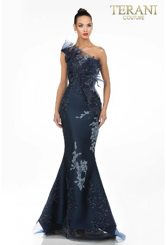 Bold Print Formal Dress Terani Couture 1911E9095 Navy 22 Sale