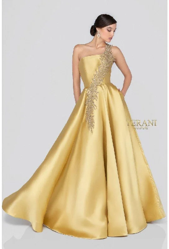 Fancy Embellished Dress Terani Couture 1912E9202 Gold 20 Sale