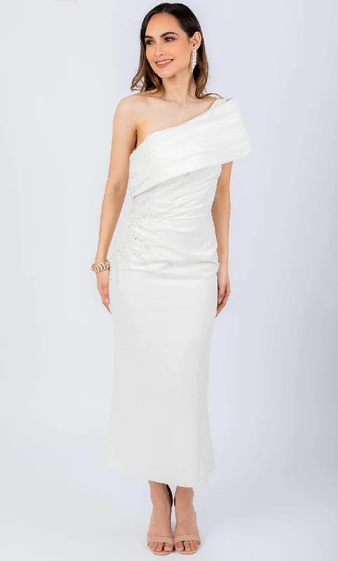 Chic Maxi Dress Terani Couture 232C1106 - Asymmetrical Sheath Cocktail Dress