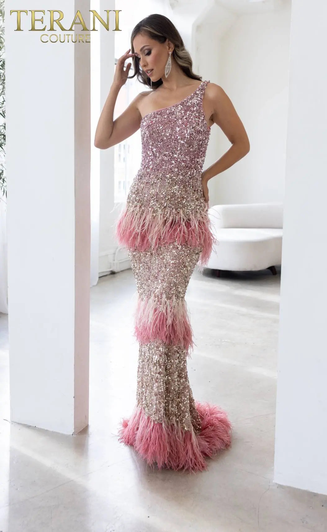 Floor-Length Satin Dress Terani Couture 241GL2602