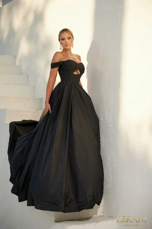 Lush Satin Gown Terani Couture 241P2075 Sparkling Ballgown Prom Dress