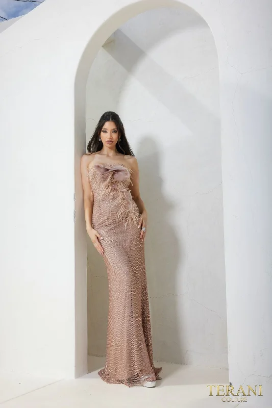 Romantic Evening Gown Terani Couture 241P2125 Sequins Prom Long Dress