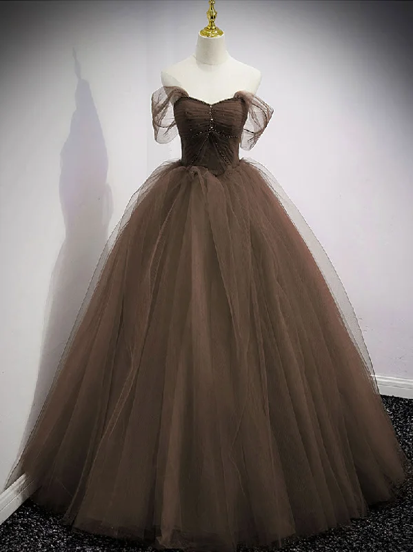 Modern Tulle Dress Unique Sweetheart Off Shoulder Lace Long Prom Dress, Tulle Formal Dresses Modern Tulle Dress Unique Sweetheart Off Shoulder Lace Long Prom Dress, Tulle Formal Dresses
