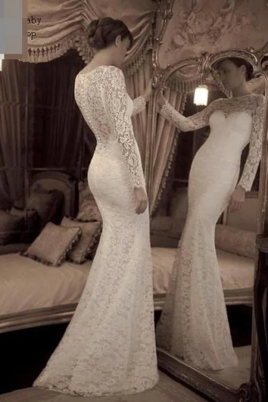 Simple Chiffon Dress Vintage Ivory Trumpet Sleeves Long Beach Wedding Dress Lace Prom Gown Simple Chiffon Dress Vintage Ivory Trumpet Sleeves Long Beach Wedding Dress Lace Prom Gown