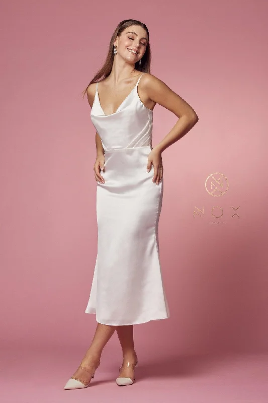 Stunning Applique Dress White 4 Cowl Neck Satin Wedding Dress Sale