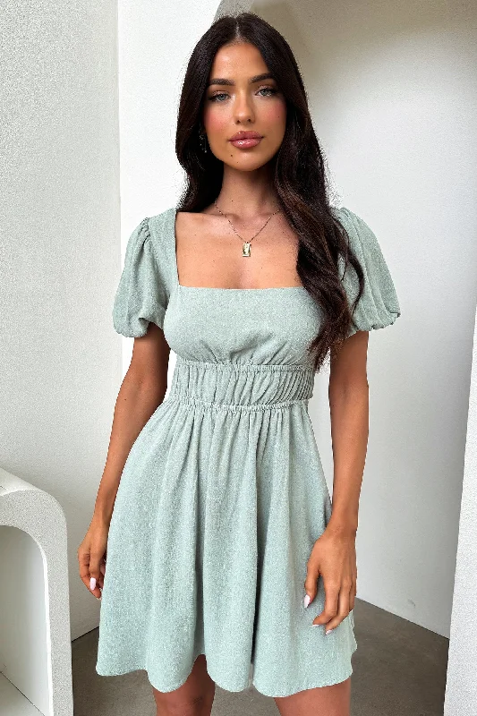Simple Chiffon Dress Whitney Dress - Sage