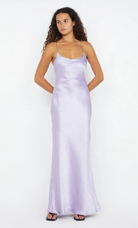 Rich Velvet Dress ALLEGRA TIE MAXI DRESS - LILAC