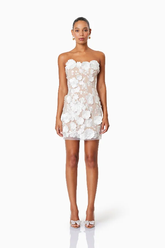 Cinderella Style Dress Arabella Strapless Mini Dress In White