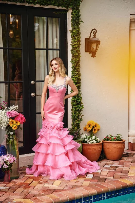 Show-Stopping Evening Gown Ava Presley Ruffle Mermaid Prom Dress 39566