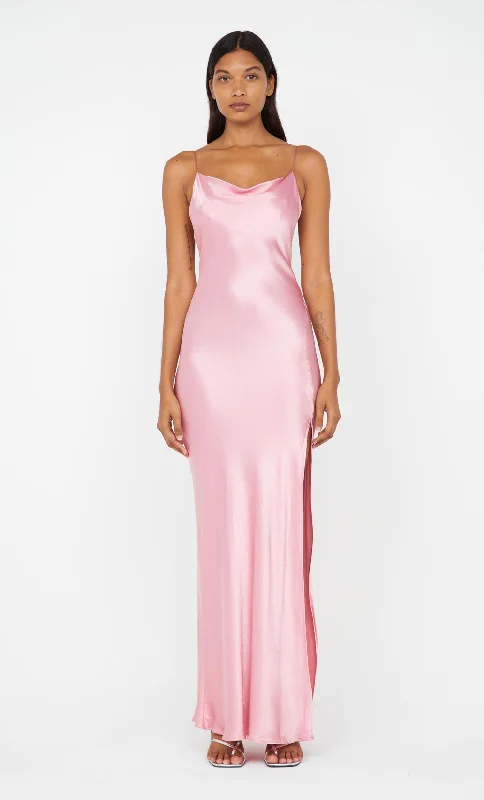 Brocade Formal Dress AYALA COWL MAXI DRESS - DUSTY PINK