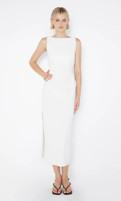 Lush Satin Gown BE MINE TUCK DRESS - IVORY