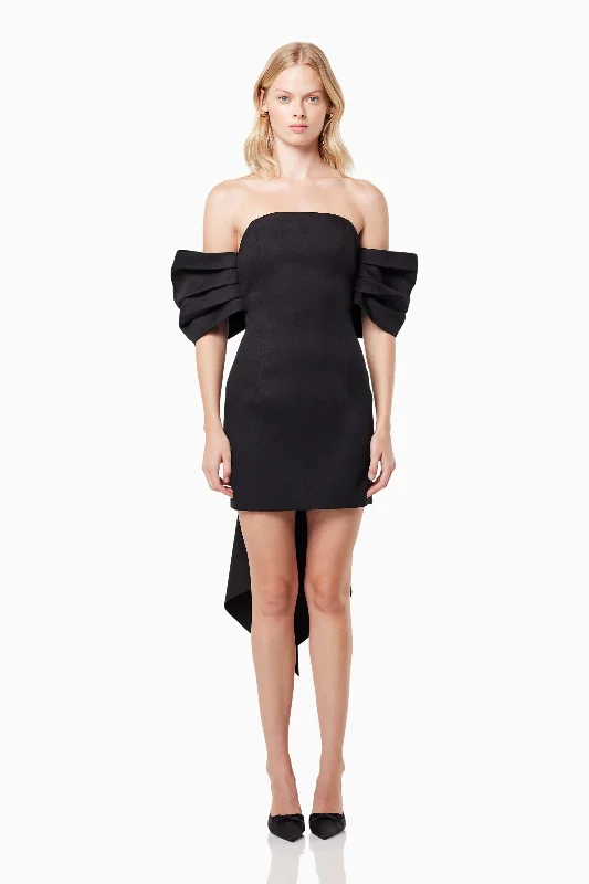 Glamorous Formal Dress Calypso Bow Detail Mini Dress In Black
