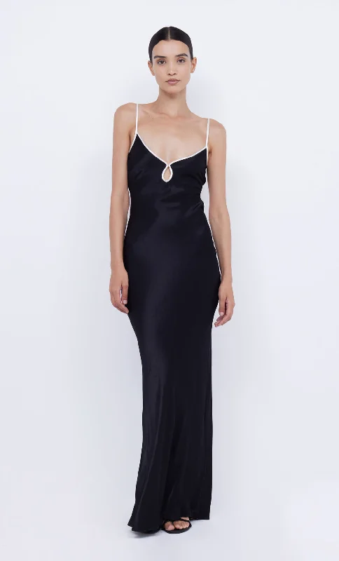 Midnight Blue Gown CEDAR CITY MAXI DRESS - BLACK/IVORY