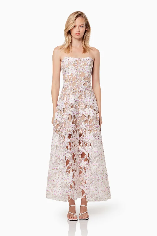 Rhinestone Embellished Dress Connection Maxi Gown In Purple