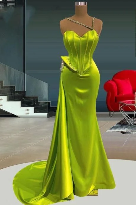 One-Shoulder Satin Dress custom make prom gowns, cheap party dresses, evening gowns, new arrival party dresses, mermaid evening dresses,DS5110 One-Shoulder Satin Dress custom make prom gowns, cheap party dresses, evening gowns, new arrival party dresses, mermaid evening dresses,DS5110