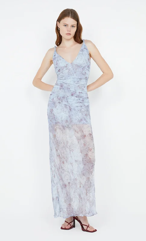 Simple Chiffon Dress DANICA V NECK DRESS - CHAMBRAY ROSE