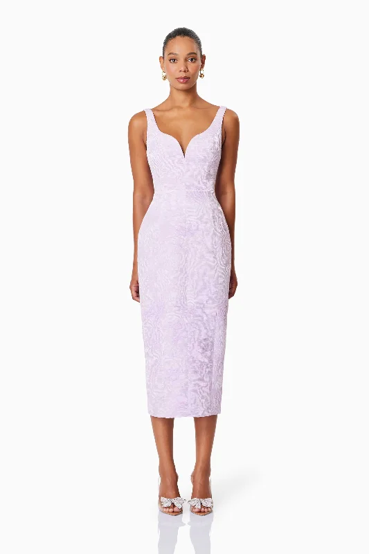 Subtle Shine Dress OMR x ELLIATT: Dasher Eventwear Midi Dress In Purple