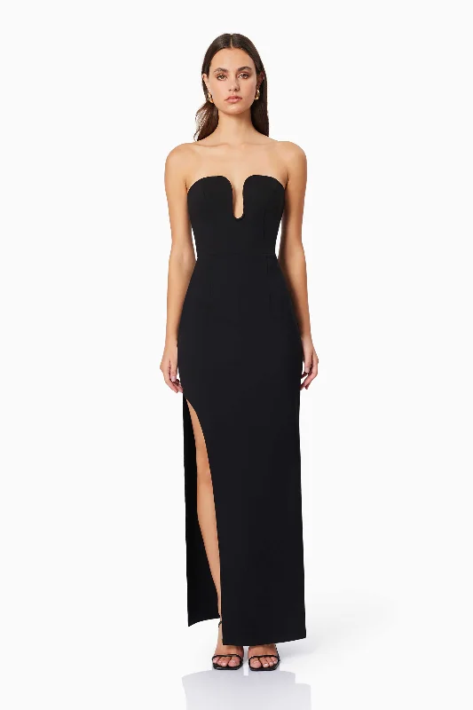 Silk Ball Gown Eden Sleeveless Maxi Dress in Black