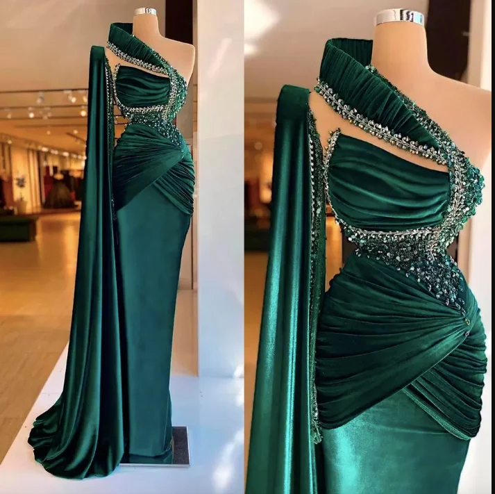 Romantic Soft Satin Dress Elegant Beaded Velvet Prom Dresses Sparkly Sexy Mermaid One Shoulder Evening Gowns Floor Length Formal Custom Made Dress,DS5120 Romantic Soft Satin Dress Elegant Beaded Velvet Prom Dresses Sparkly Sexy Mermaid One Shoulder Evening Gowns Floor Length Formal Custom Made Dress,DS5120
