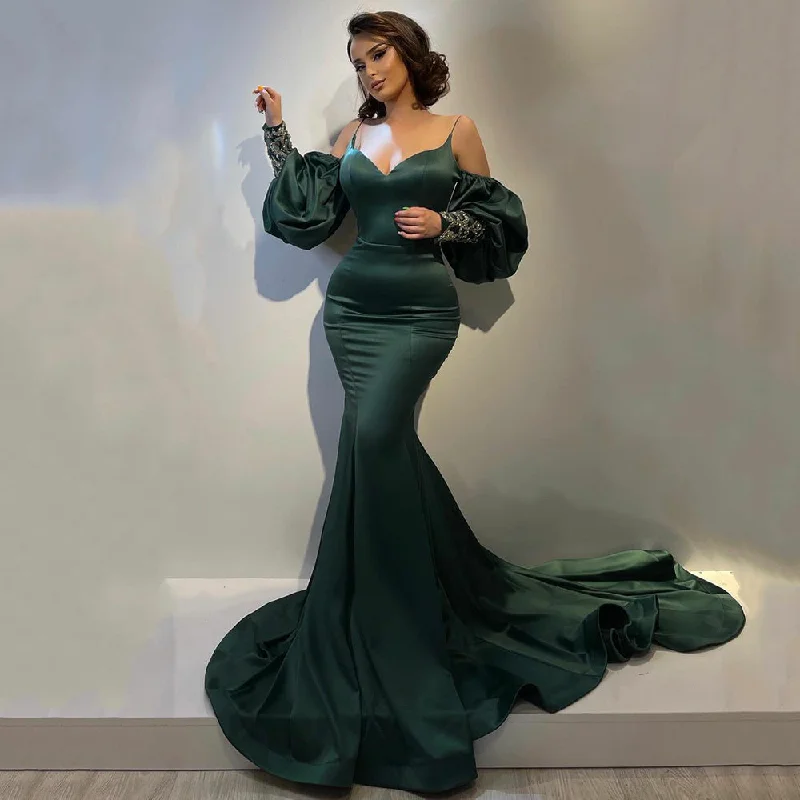 Bold Red Dress Elegant Hunter Green Satin Mermaid Prom Dress Sexy Sweetheart Spaghetti Straps Evening Gowns,ED5806 Bold Red Dress Elegant Hunter Green Satin Mermaid Prom Dress Sexy Sweetheart Spaghetti Straps Evening Gowns,ED5806