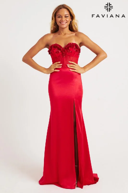 Chic Satin Dress Faviana Dress 11248